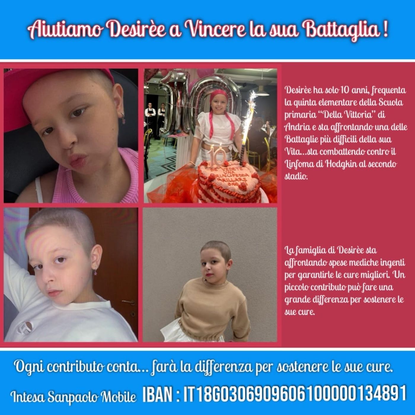 🌟 Aiutiamo Desirée a vincere la sua battaglia! 🌟